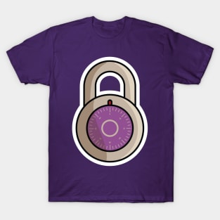 Padlock For Password Secure Sticker vector illustration. Technology and safety objects icon concept. Symbol protection and secure. Cyber security digital data protection concept sticker design. T-Shirt